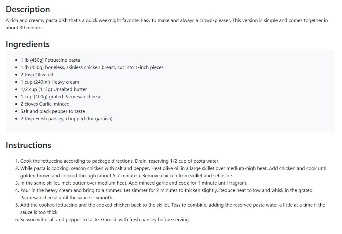 Recipe Part 2
